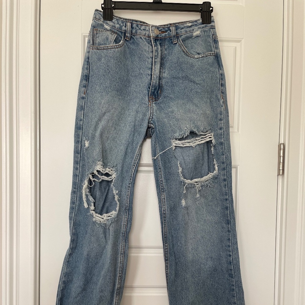 Boutique distressed denim jeans